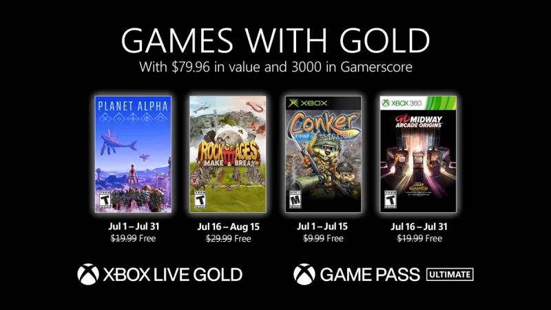Xbox Games With Gold July 2021 Free Games Revealed