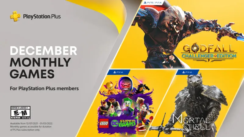 December PlayStation Plus Lineup Includes Godfall, Mortal Shell, and Lego DC Super-Villains