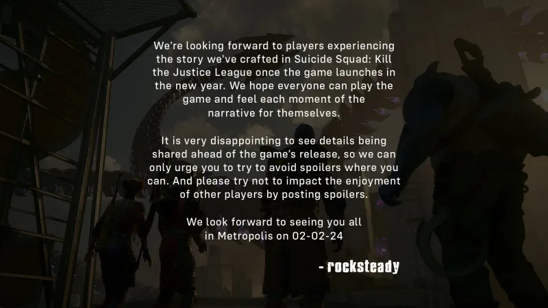 Suicide Squad: Kill The Justice League Story Spoilers Leak Online, Rocksteady Responds