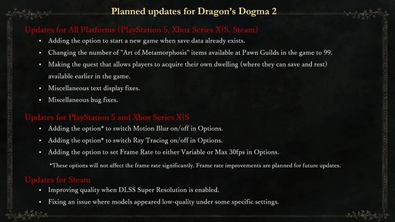 A Dragon's Dogma 2 Update Is Coming In The "Near Future" But Won't Improve Frame Rates