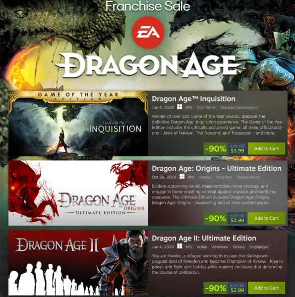 Ahead Of Dragon Age: The Veilguard, The Entire Series Is On Sale For $10