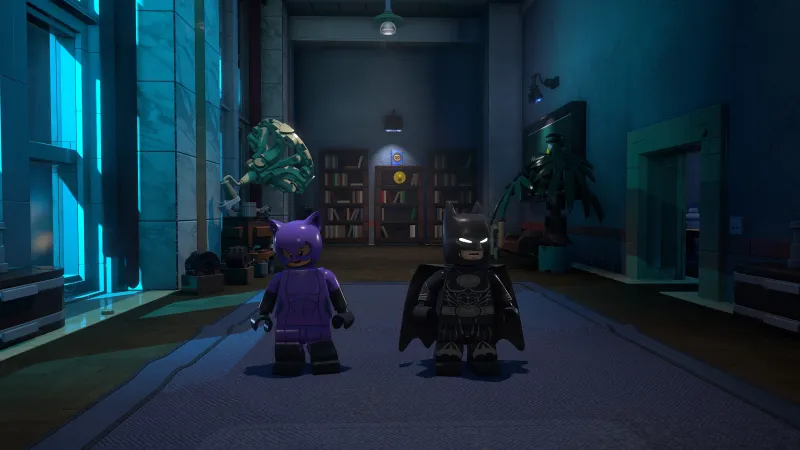 Batman and Catwoman, mid-heist.