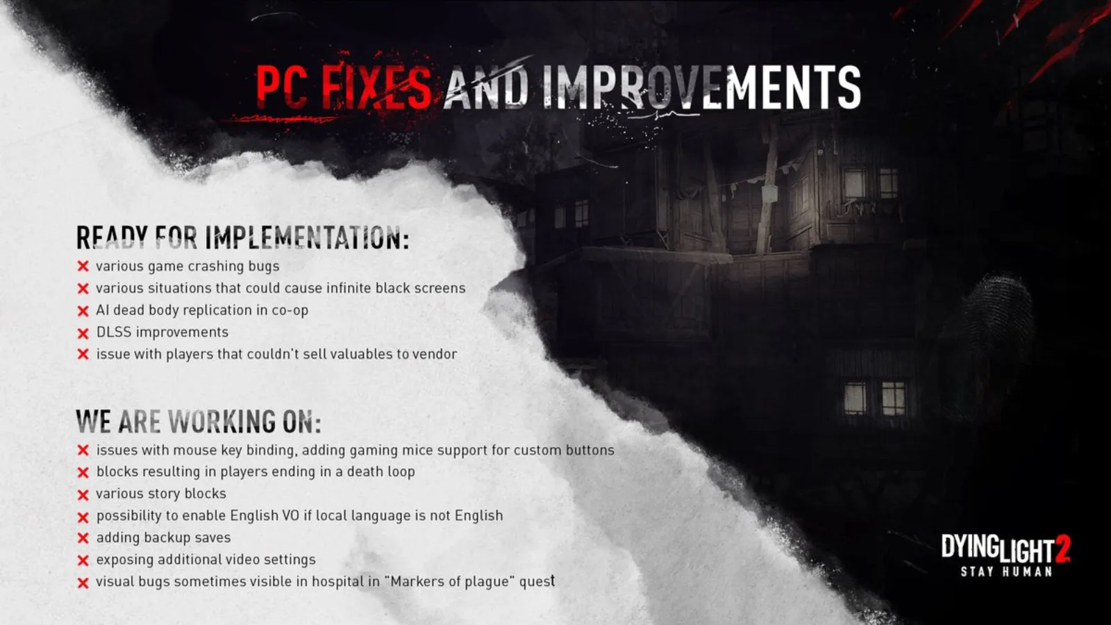 Techland Reveals Hotfixes And Improvements Coming To Dying Light 2 Soon