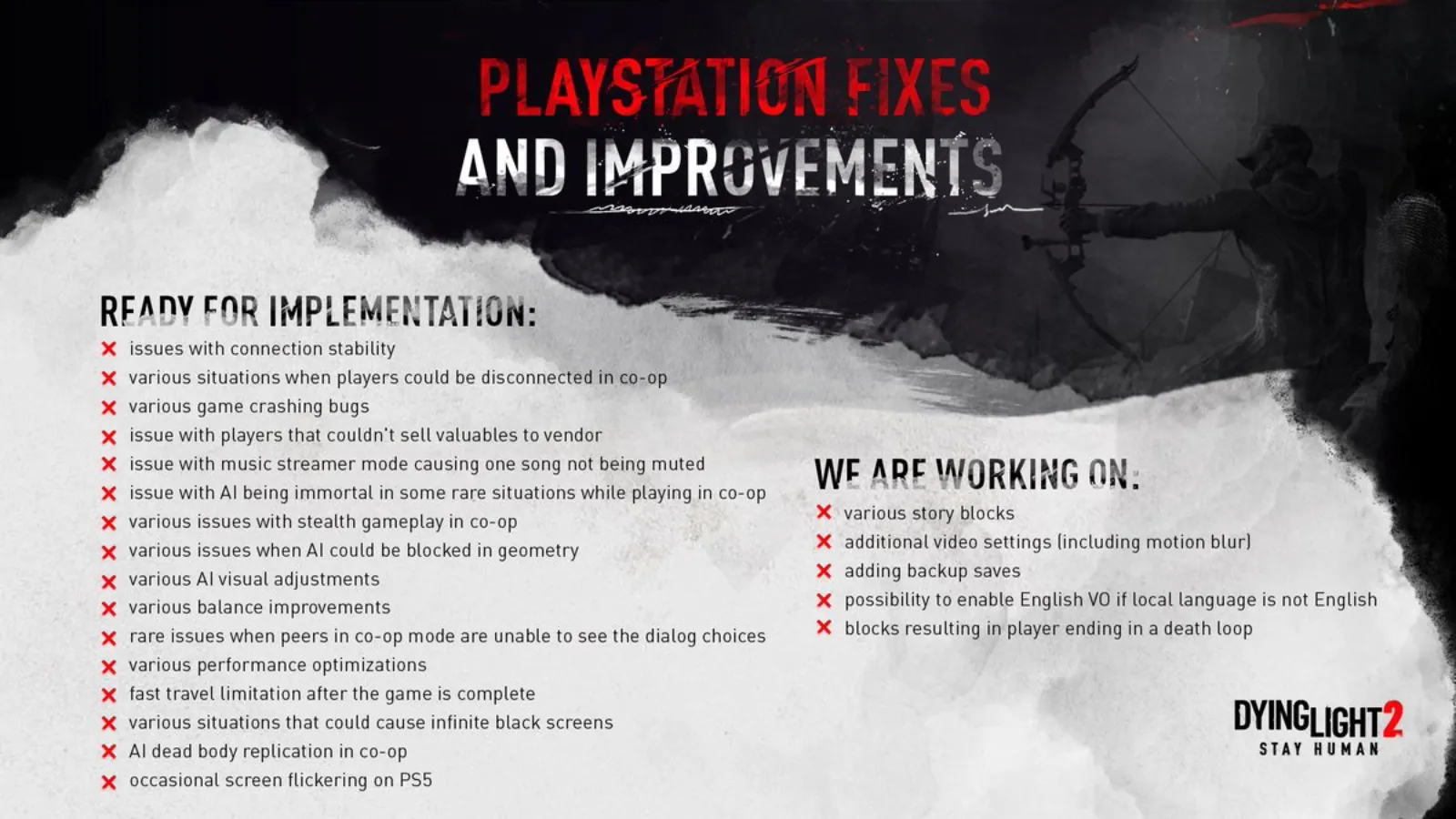 Techland Reveals Hotfixes And Improvements Coming To Dying Light 2 Soon