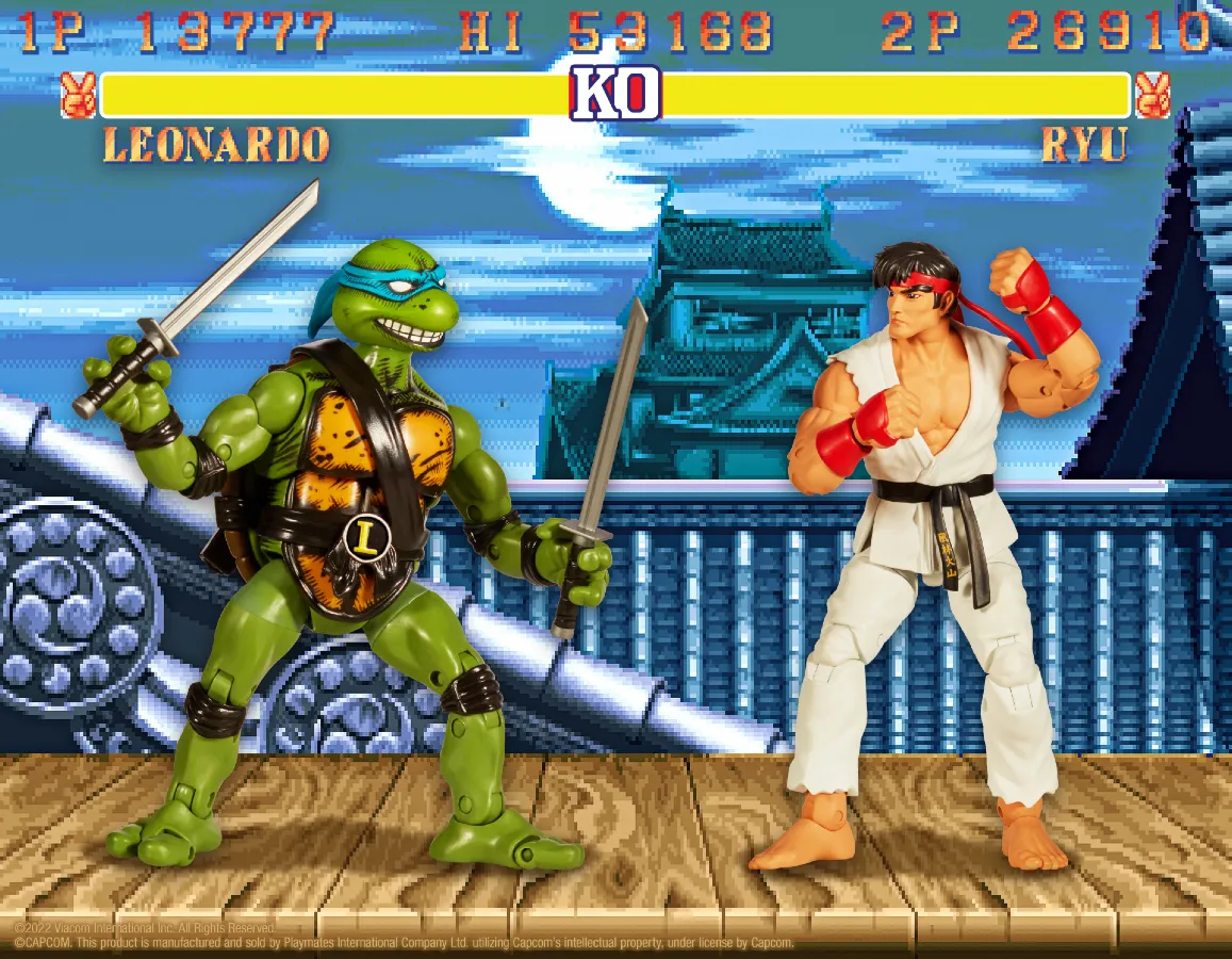 These Street Fighter Versus Teenage Mutant Ninja Turtles Action Figure Sets Look Amazing