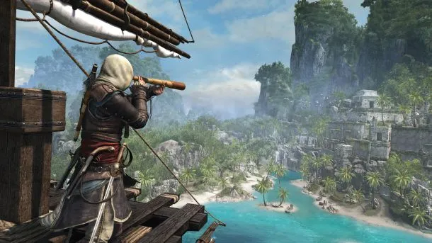 Between Sharks And The Towering Man Of War, Kenway Has His Hands Full